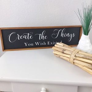 Hand Painted Wood Sign 18x5 Wall Decor Black White